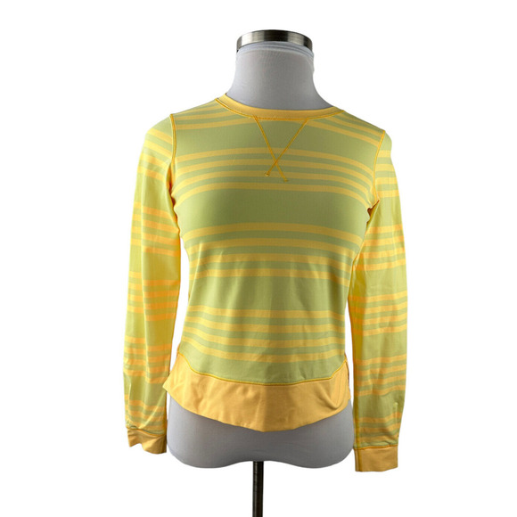 Lululemon Run Warm Up Crew Long Sleeve Yellow Orange Back Zip Top Women's Size 6 - Picture 5 of 11